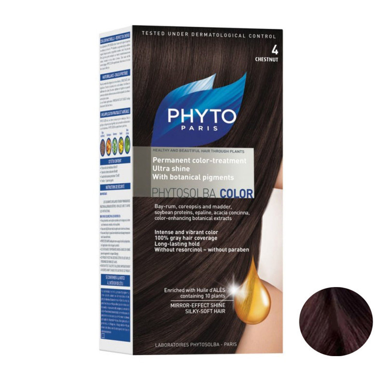 کیت رنگ مو مدل PHYTO COLOR شماره 4 حجم 40 میلی لیتر رنگ قهوه ای
