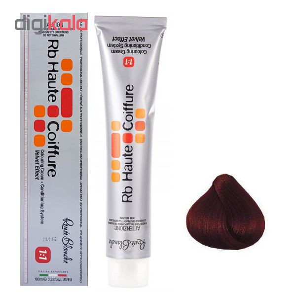 رنگ مو رنه بلانش سری coiffure شماره 4.2RI حجم 100 میلی لیتر رنگ قهوه ای قرمز بادمجانی