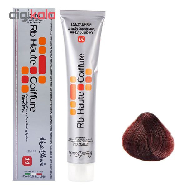 رنگ مو رنه بلانش سری coiffure شماره5.55RI حجم 100 میلی لیتر رنگ قهوه ای قرمز روشن
